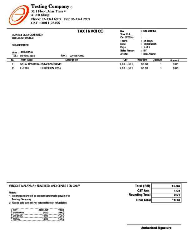 16 Tax Invoice Full (Rounding)